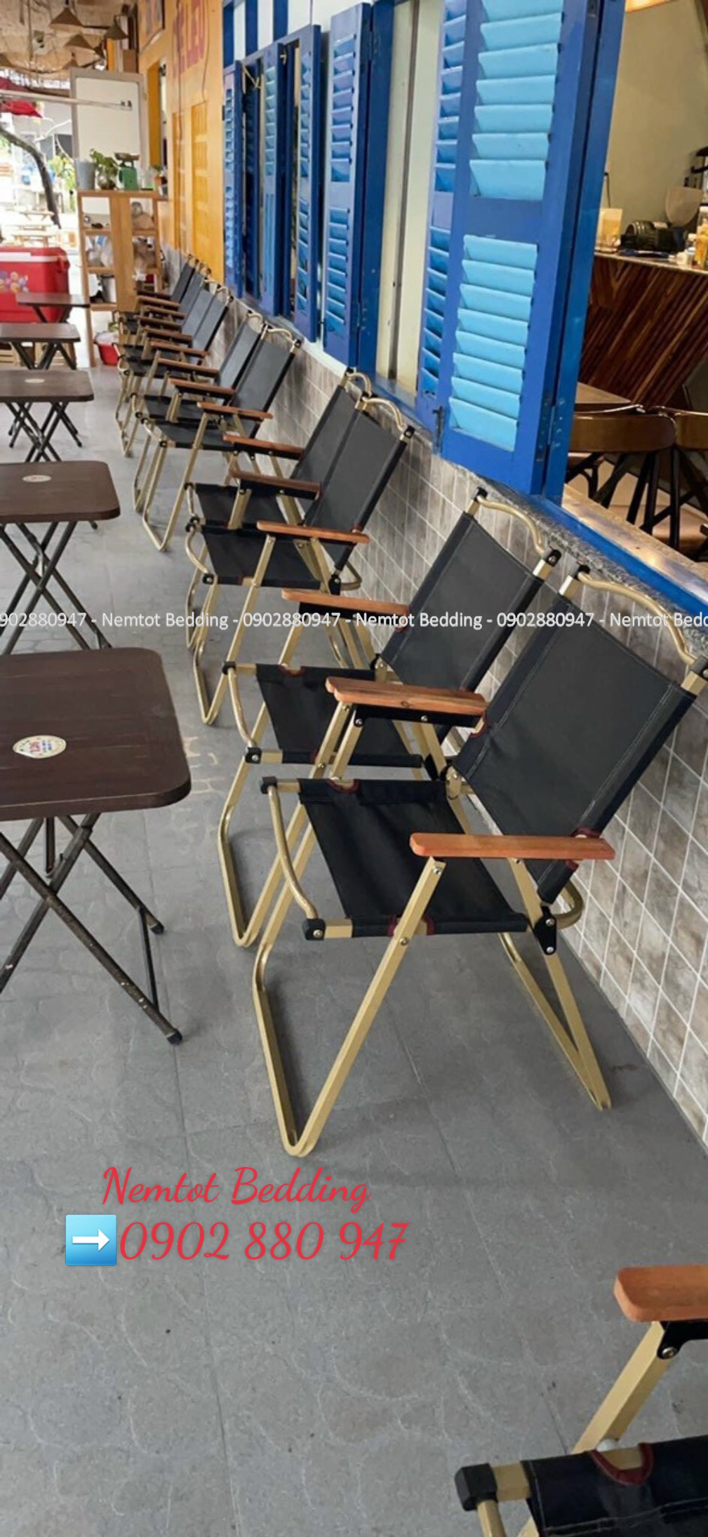 Ghế xếp tựa lưng tay gỗ, ghế cà phê, câu cá xếp gọn, ghế xếp đa năng du lịch, cắm trại, dã ngoại, ghế mini ngoài trời