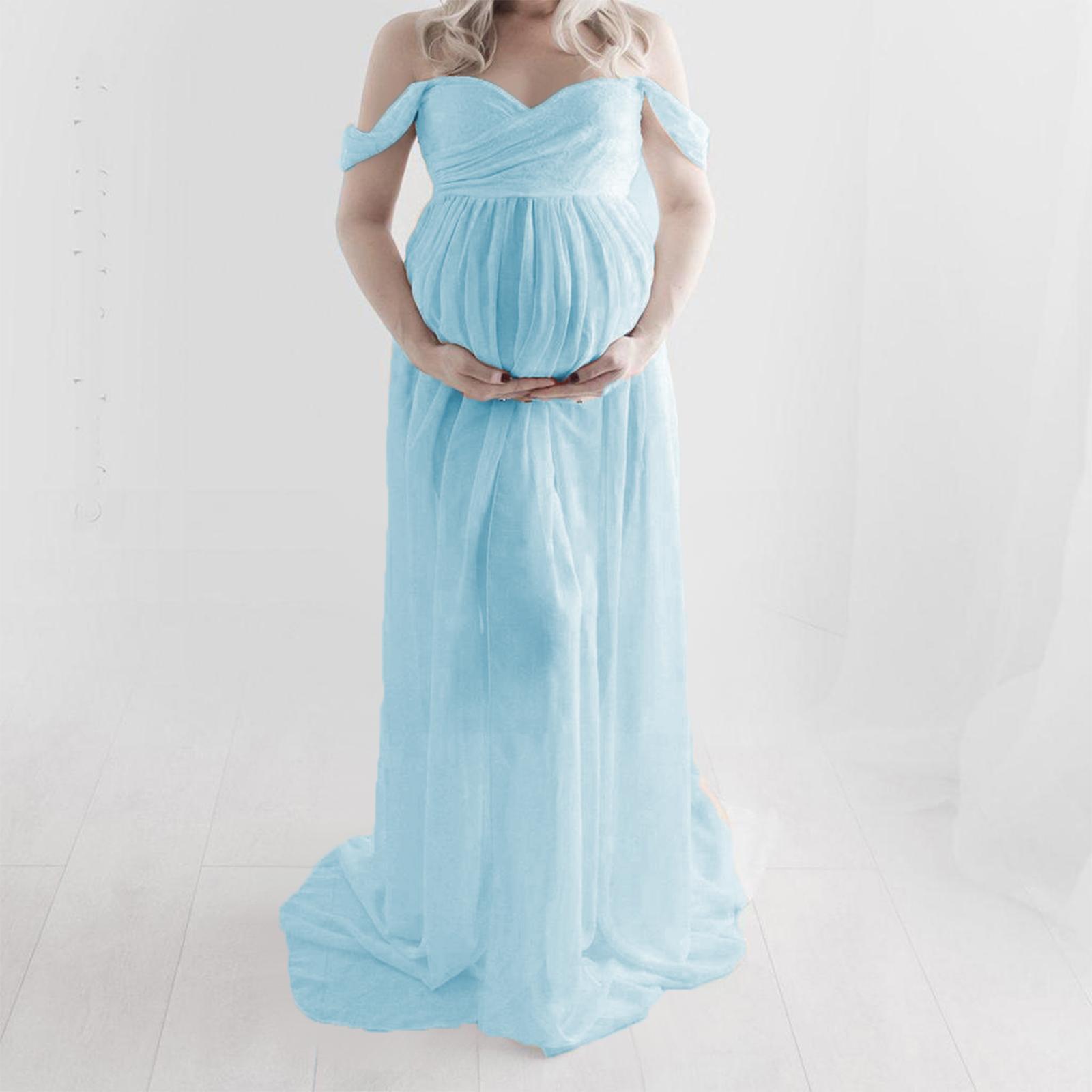 Women Maternity Dress Maxi Dress for Photography Props Photoshoot Wedding S Pink - M, M