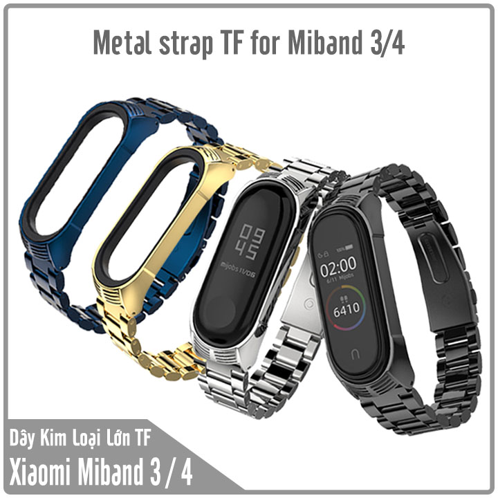 Vòng thay thế cho Xiaomi Miband 3 / 4 Mijobs kim loại bản lớn TF - Hàng nhập khẩu