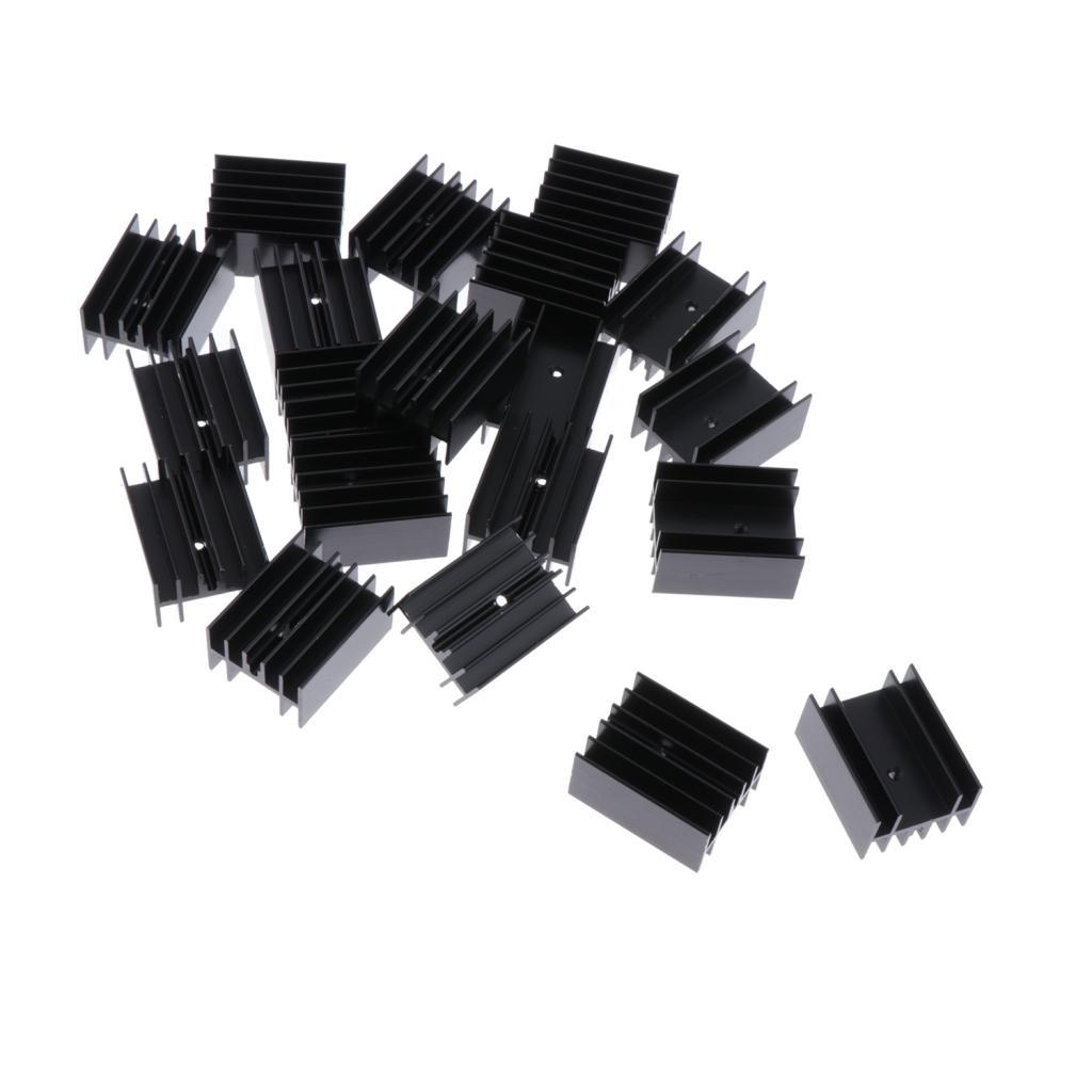 20x Aluminum Sink Radiator Cooling Fin + 20 Pieces Screws for MOS Transistor,