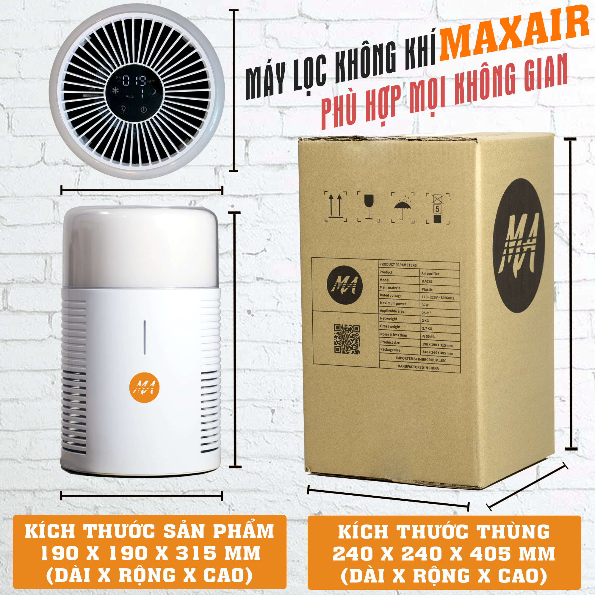 Hình ảnh Máy lọc không khí Max Air MA025 lọc 99,97% bụi mịn, khử khuẩn, diệt nấm mốc, hàng chính hãng