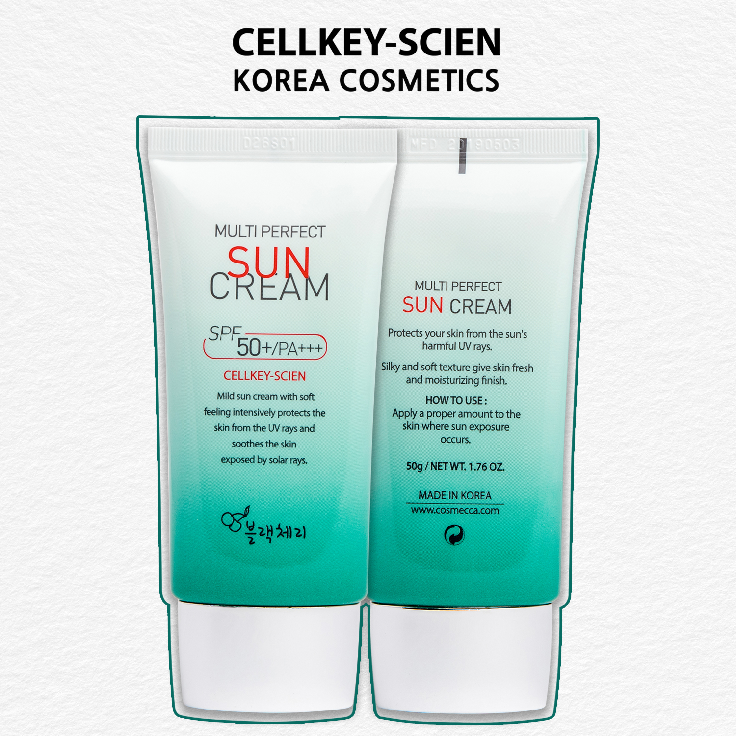 Combo 2 Kem Chống Nắng Tế Bào Gốc Kiềm Dầu Chống Nhăn Dưỡng Ẩm Trắng Da Cellkey-Scien Multi Perfect Sun Cream SPF50+PA+++ (100ml)