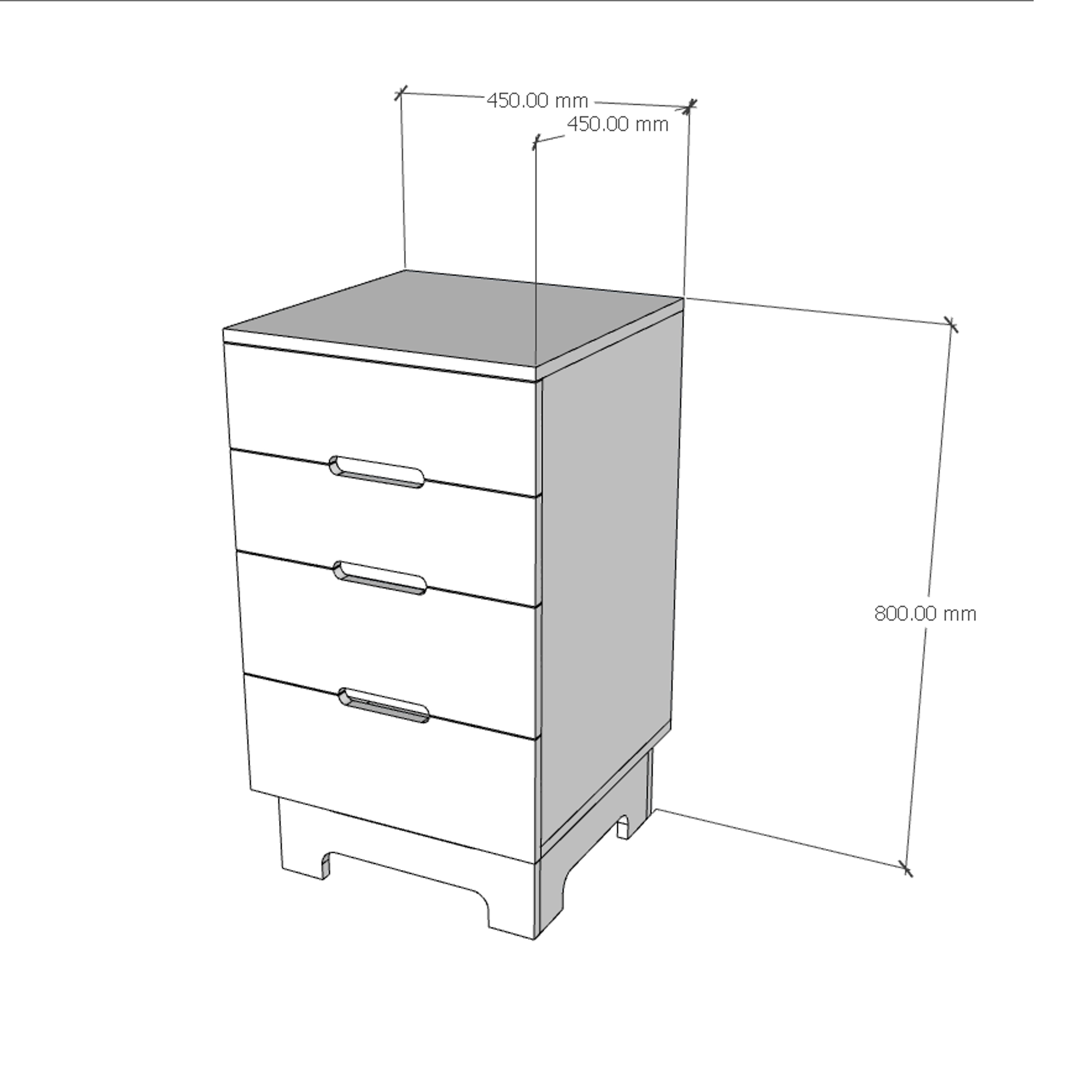 [Happy Home Furniture] MOLLY, Tủ lưu trữ 4 ngăn kéo, 45cm x 45cm x 80cm ( DxRxC), THK_107
