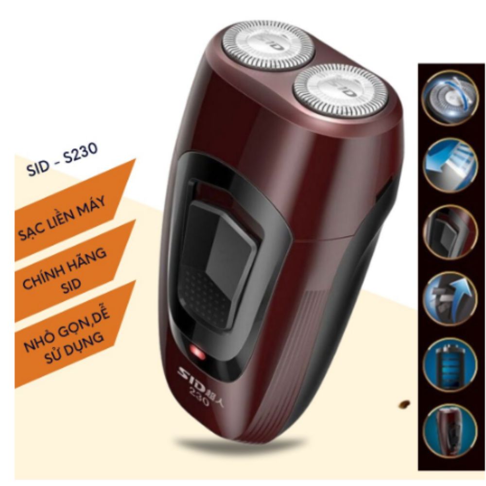 Máy cạo râu SID S230, 2 lưỡi nhỏ gọn, cạo khô, nhanh, sạch không đau rát