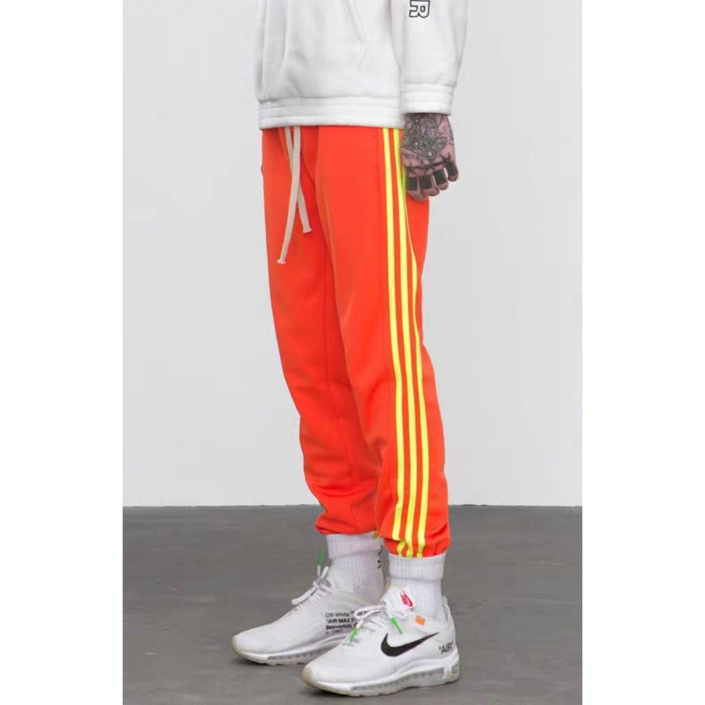 Quần jogger cam sọc neon - ẢNH THẬT