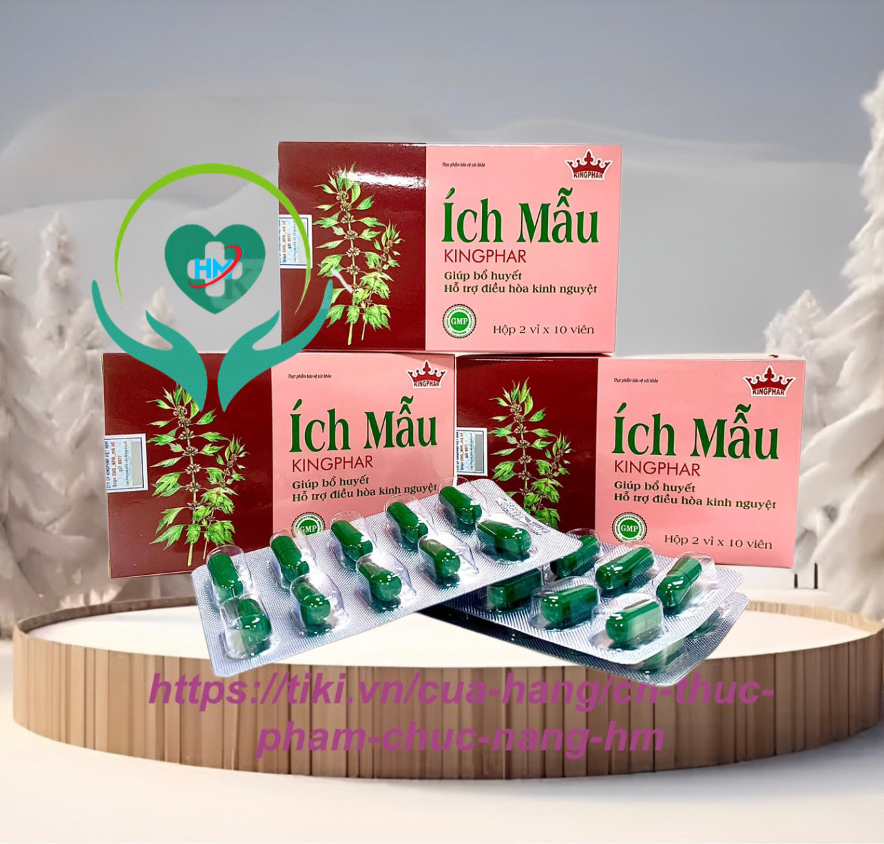 Ích mẫu kingphar, hộp 20 viên, Hỗ trợ bổ huyết, điều kinh cho phụ nữ