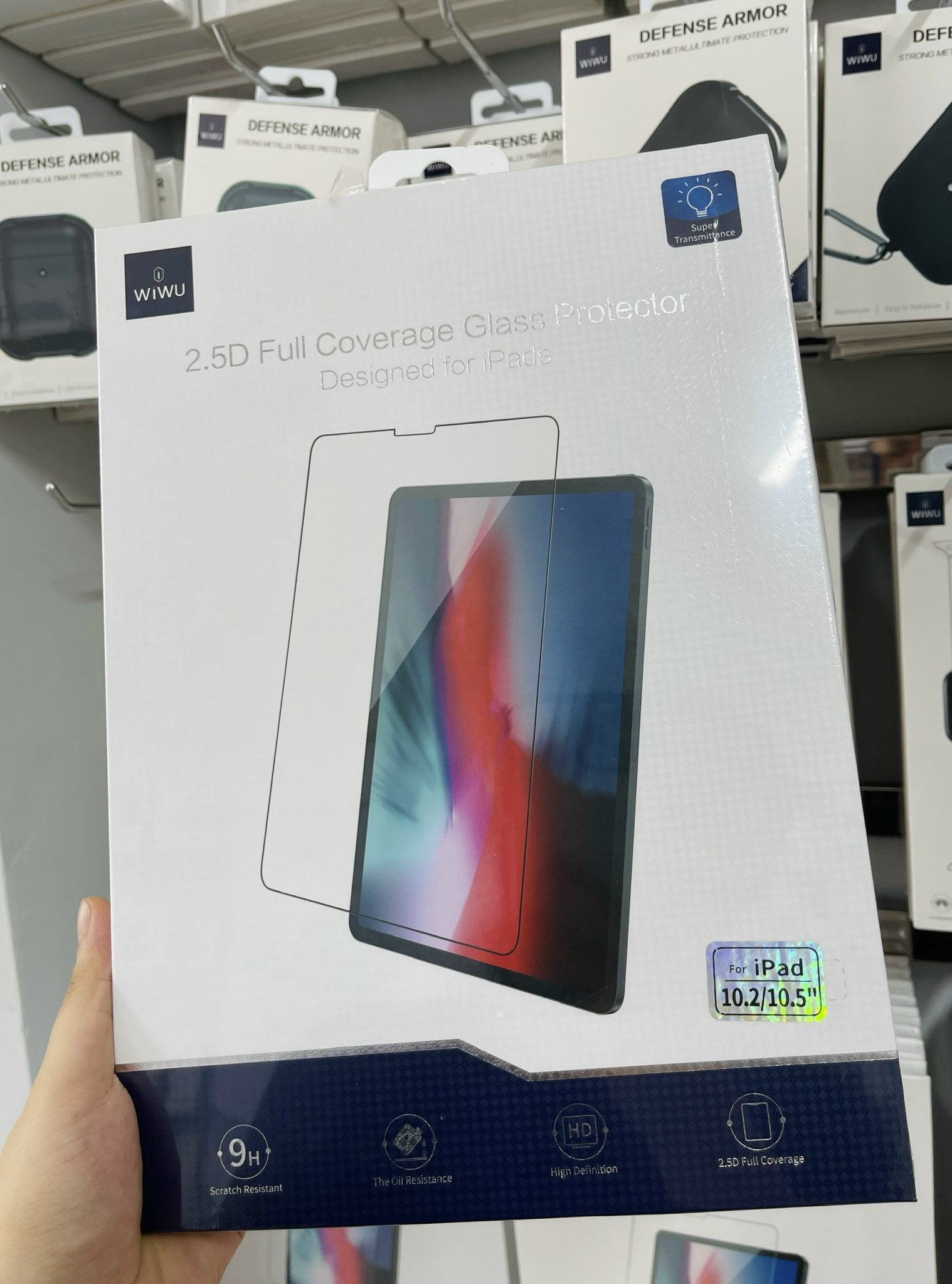 Kính Wiwu 2.5D Full Coverage Glass Protector Dành Cho Ipad Full Viền Đen Chống Vân Tay, Bề Mặt Kính Cứng 9H - Hàng Chính Hãng