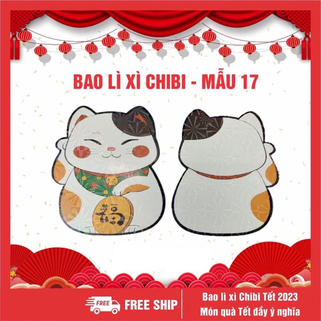 Bao lì xì chibi Tết 2023 cute dễ thương có phản quang - Giao mẫu ngẫu nhiên