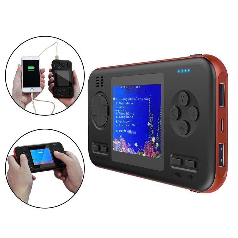 Đảm Bảo Chất Lượng Mini 416 Máy Chơi Game Cầm Tay Retro Di Động Màn Hình Màu 8000 MAh Sạc Kho Báu Game Arcade