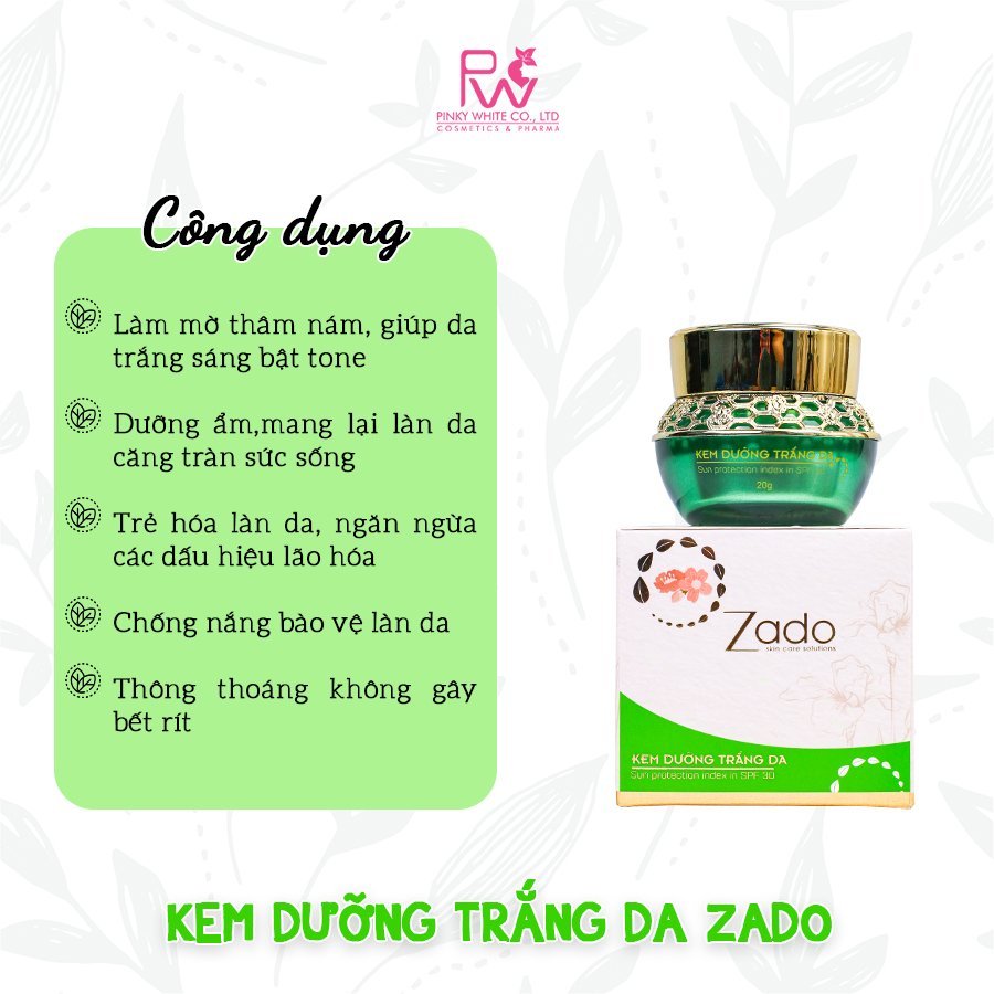 Kem Dưỡng Trắng Da Zado 20g Chính Hãng - Dưỡng Trắng Mềm Mịn Căng Bóng