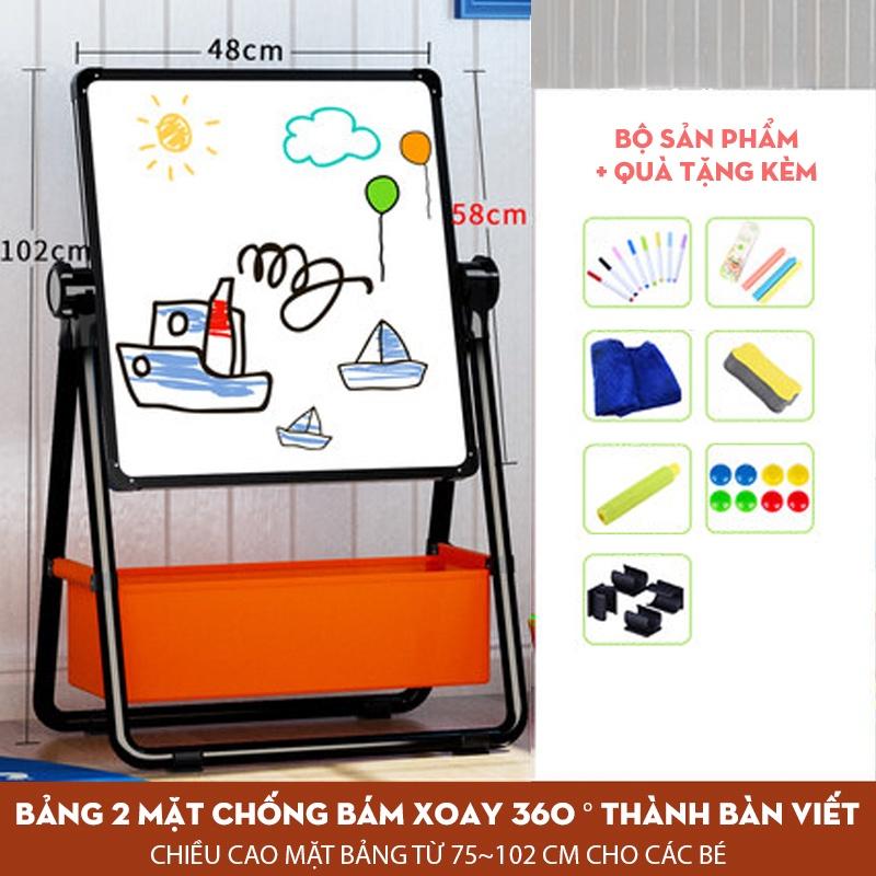 Bảng vẽ trẻ em từ tính 2 mặt học tại nhà, bảng vẽ mini không bám bụi, xóa dễ dàng - Hàng chính hãng