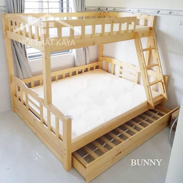 Bunny – Giường 2 tầng + 2 Hộc Kéo 1m2/1m6
