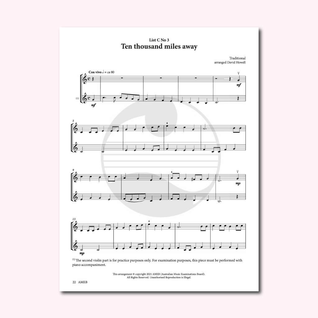 Sách Violin AMEB Series 10 Preliminary