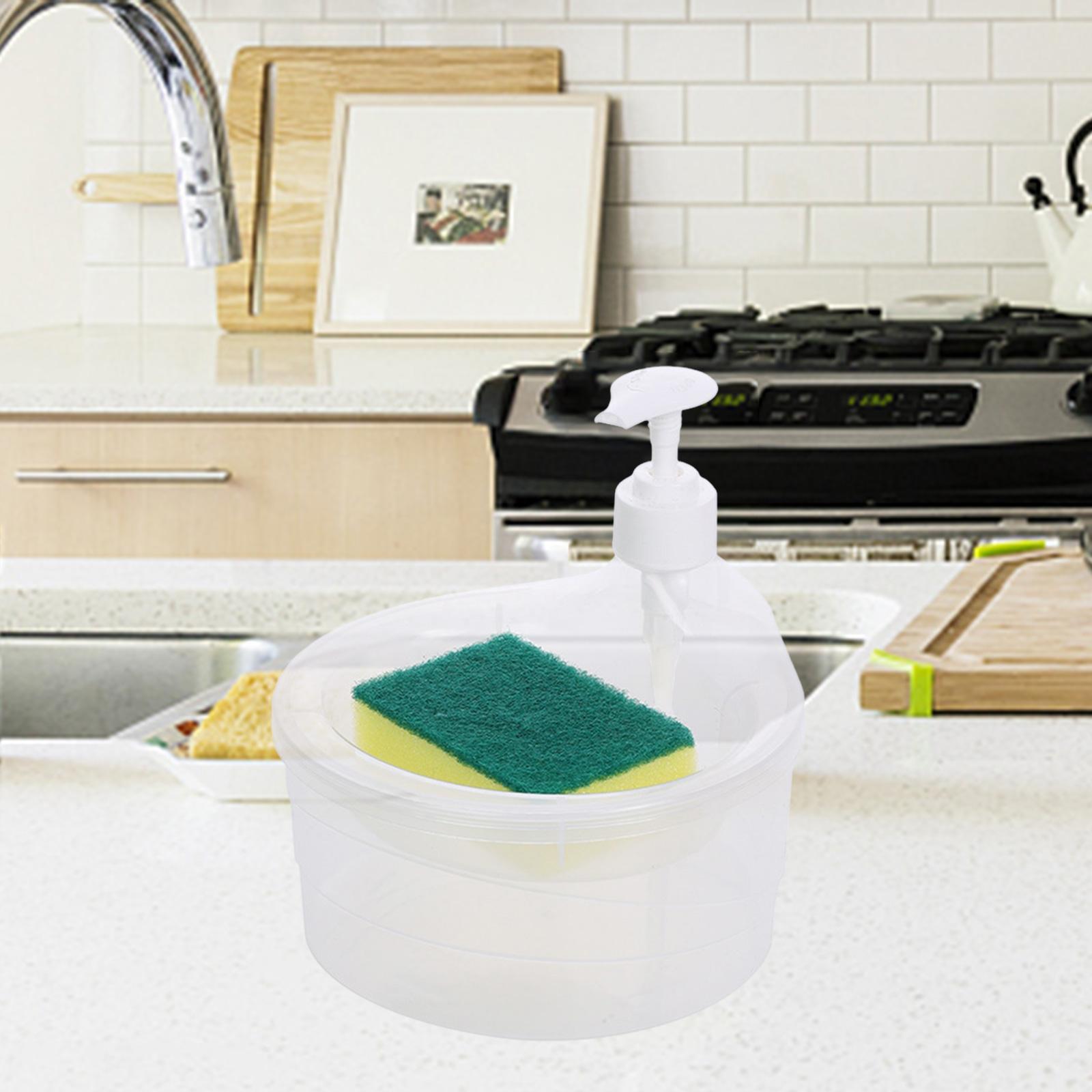 Soap Dispenser and Scrubber Holder Practical Kitchen Soap Dispenser for Home