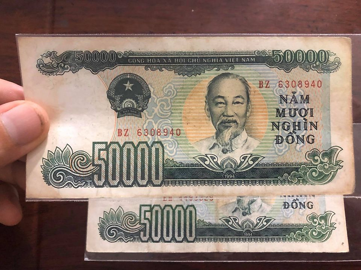 Tờ 50 ngàn đồng Việt Nam 1994, tiền xưa bao cấp sưu tầm - Chất lượng như hình, Tiền xưa thật 100%