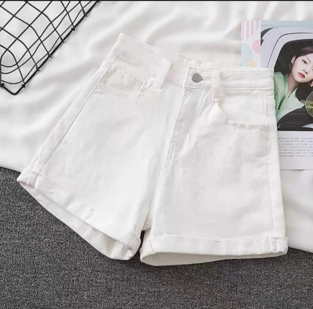 Quần Short Jean Nữ Trắng