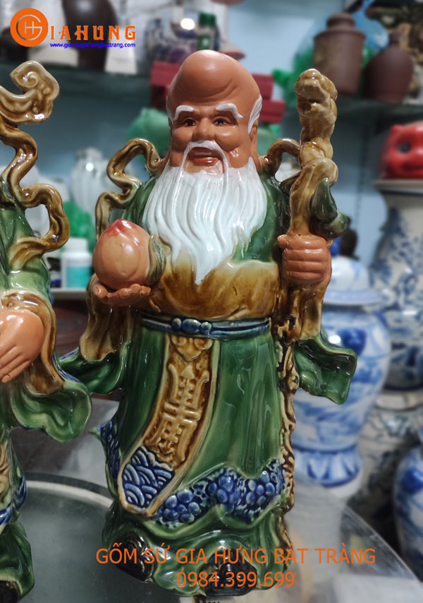 Bộ tam đa Phúc Lộc Thọ gốm sứ Bát Tràng