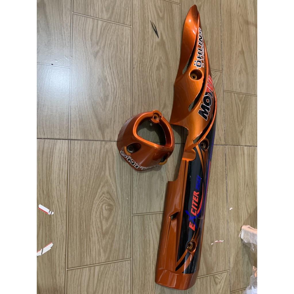 Ốp pô và chụp đích pô xe exciter 150 màu cam