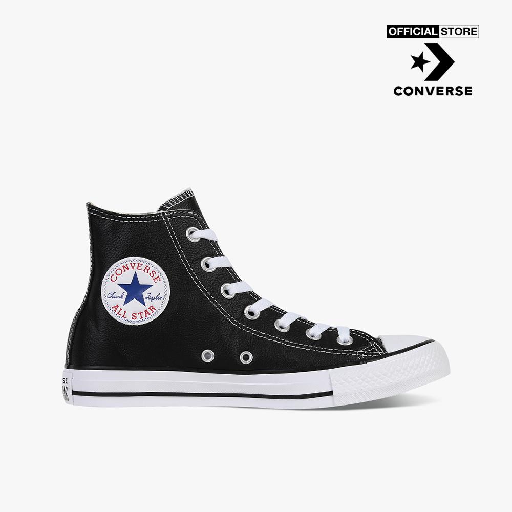 CONVERSE - Giày sneakers cổ cao unisex Chuck Taylor All Star Leather 132170C-00B0_BLACK