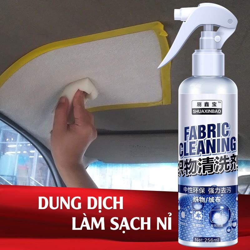 Chai Xịt Vệ Sinh Vải Nỉ Trần Xe Ghế Ngồi Xe Hơi Ô Tô Shuaxinbao Fabric Cleaning (256ml)