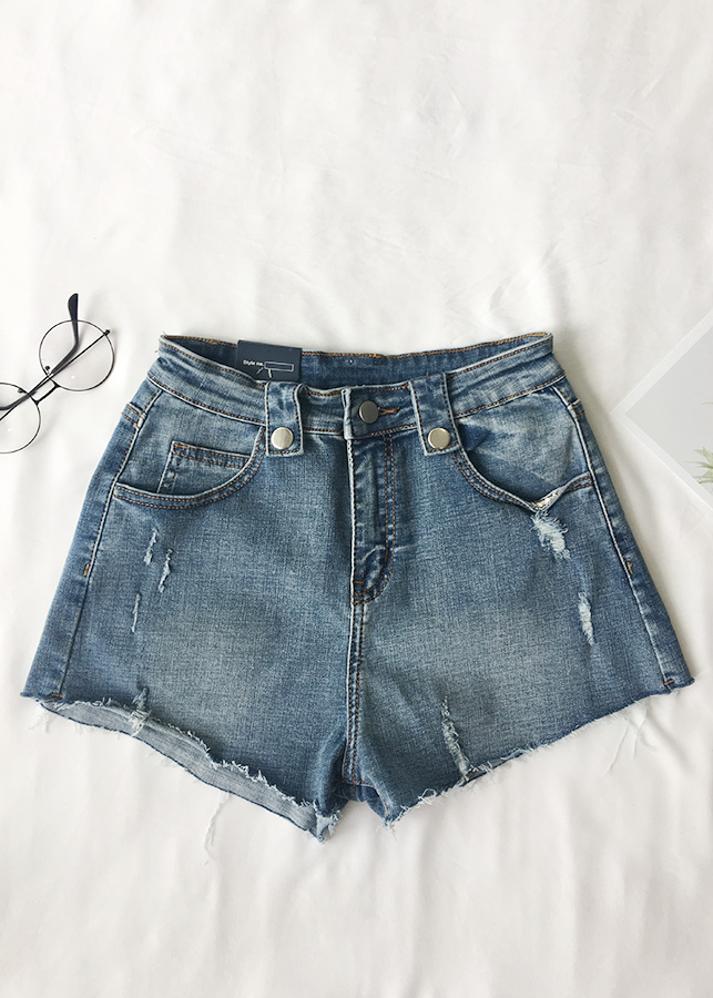 Quần Short Jean Nữ Rách Xước 591