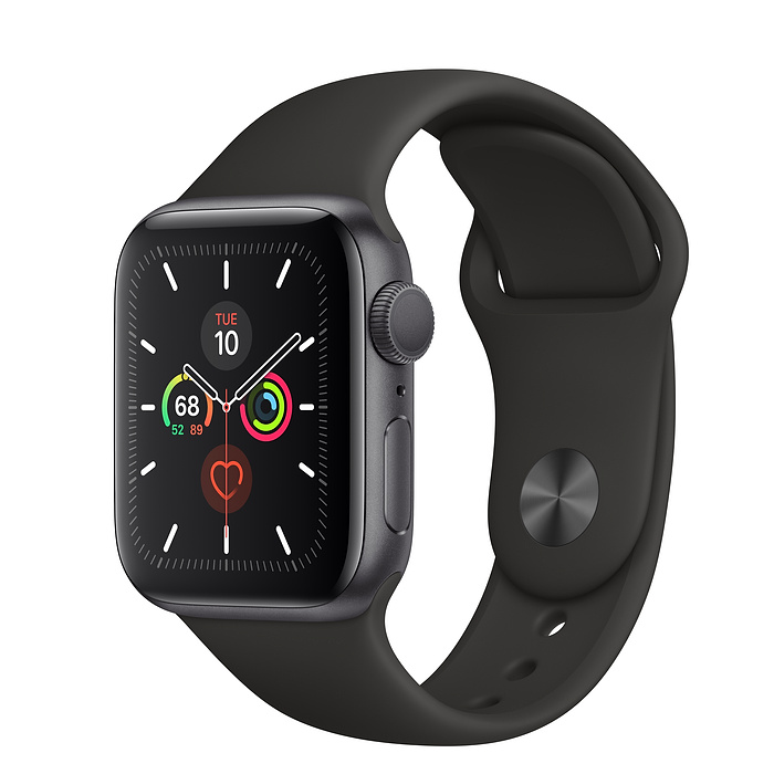 Đồng Hồ Thông Minh Apple Watch Series 5 GPS Only Aluminum Case With Sport Band (Viền Nhôm &amp; Dây Cao Su) - Nhập Khẩu Chính Hãng