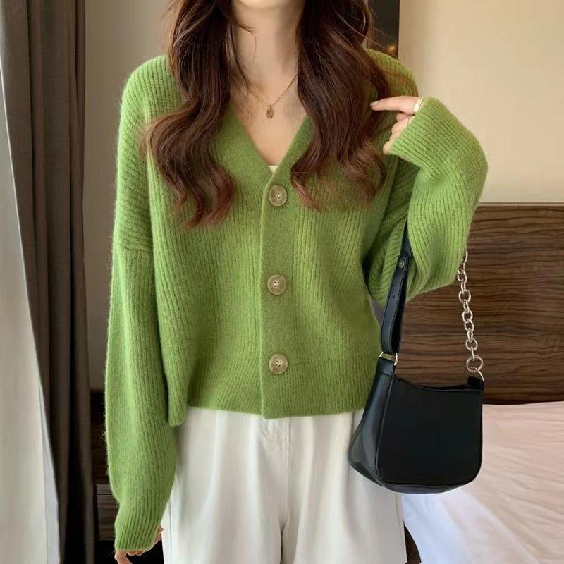 Áo khoác len cardigan nữ chất len dệt kim mềm mịn co giãn trẻ trung mùa thu đông mã VAA0446 - M03 Cam