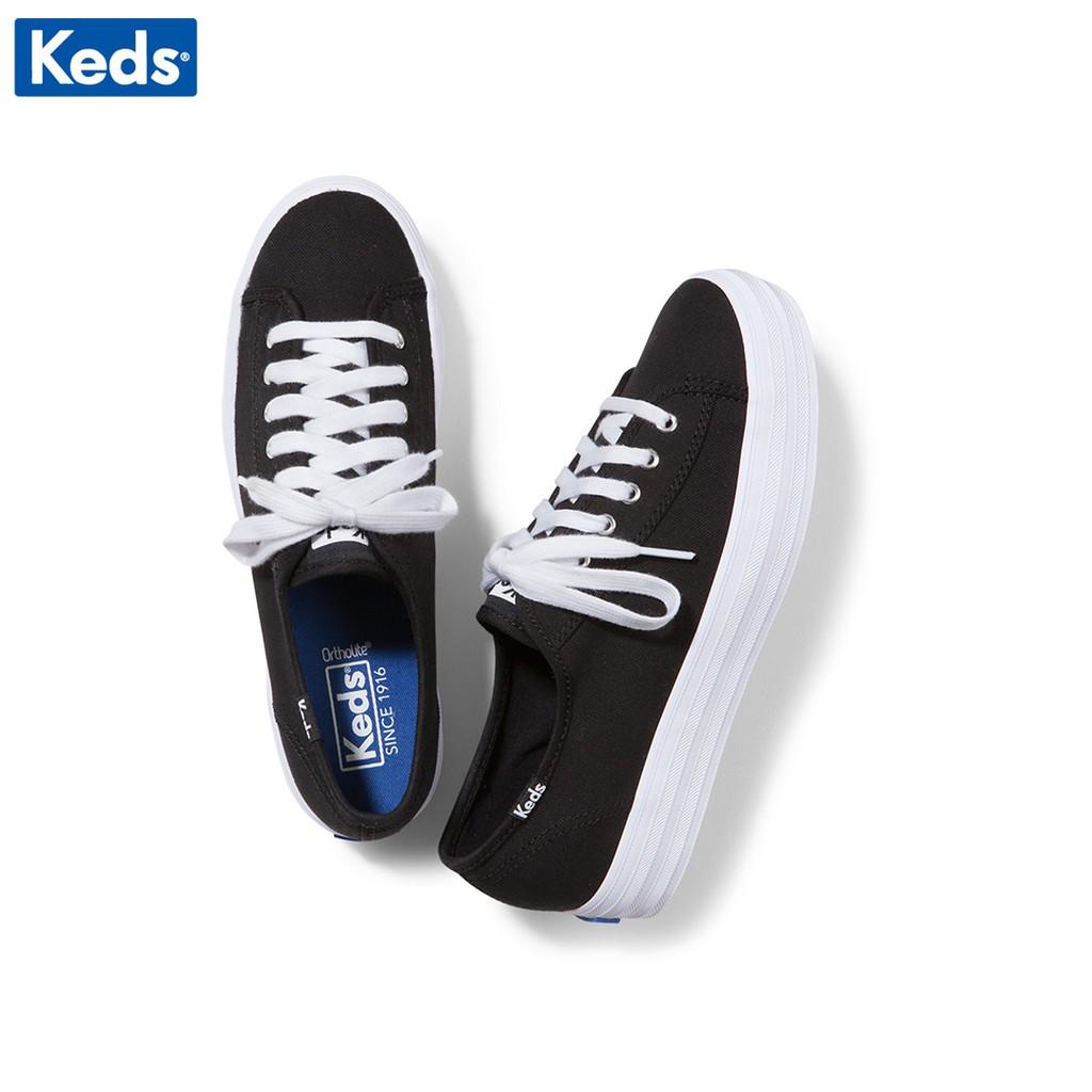 Giày Keds Nữ - Triple Kick Canvas Blk/White - KD057309