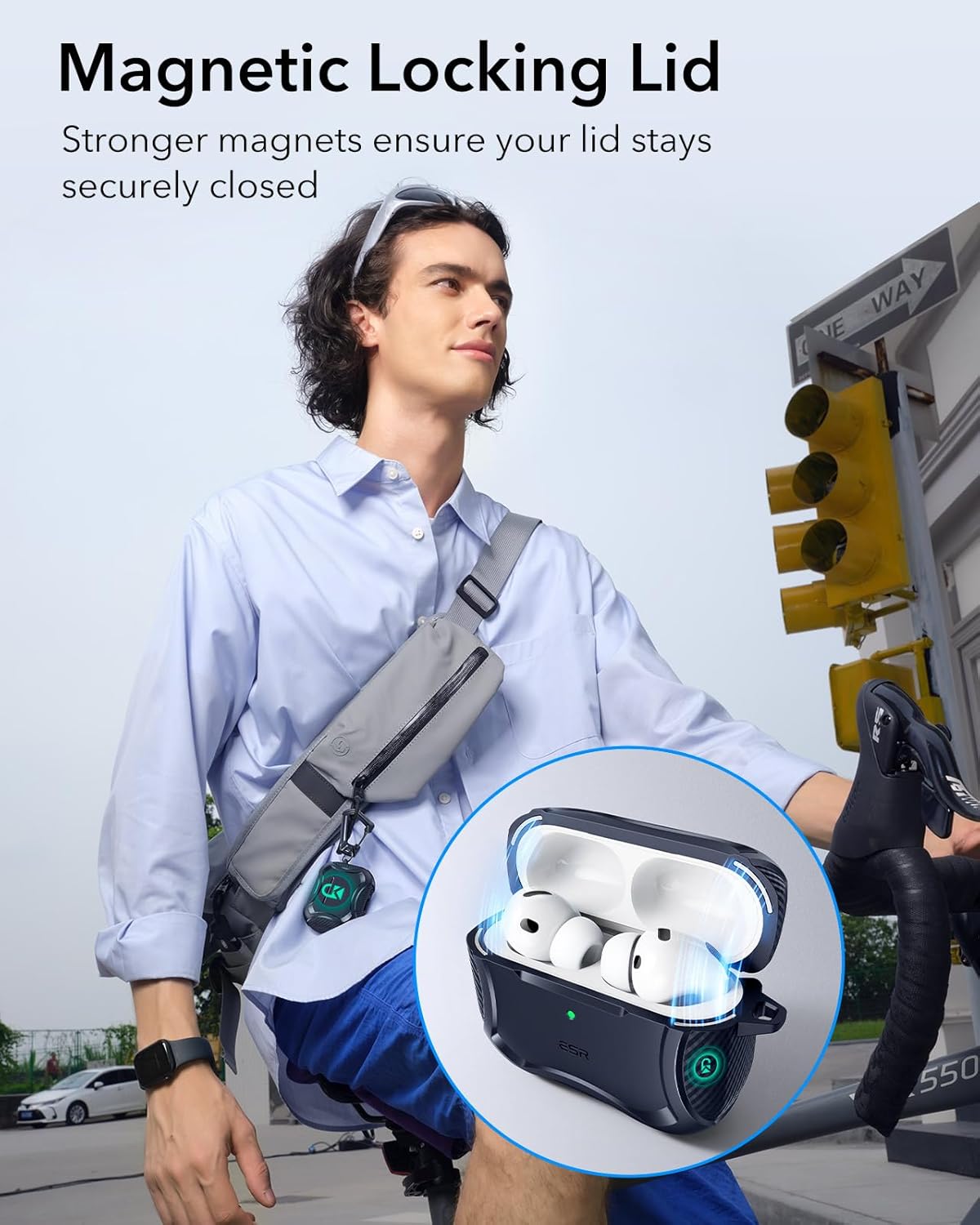 Bao Case cho Airpods Pro 3 (2025) ESR Cyber Tough Magentic Case - Hàng chính hãng