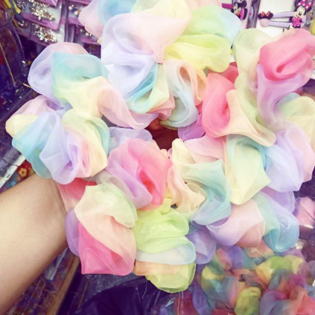 Si 10 scrunchies cầu vồng