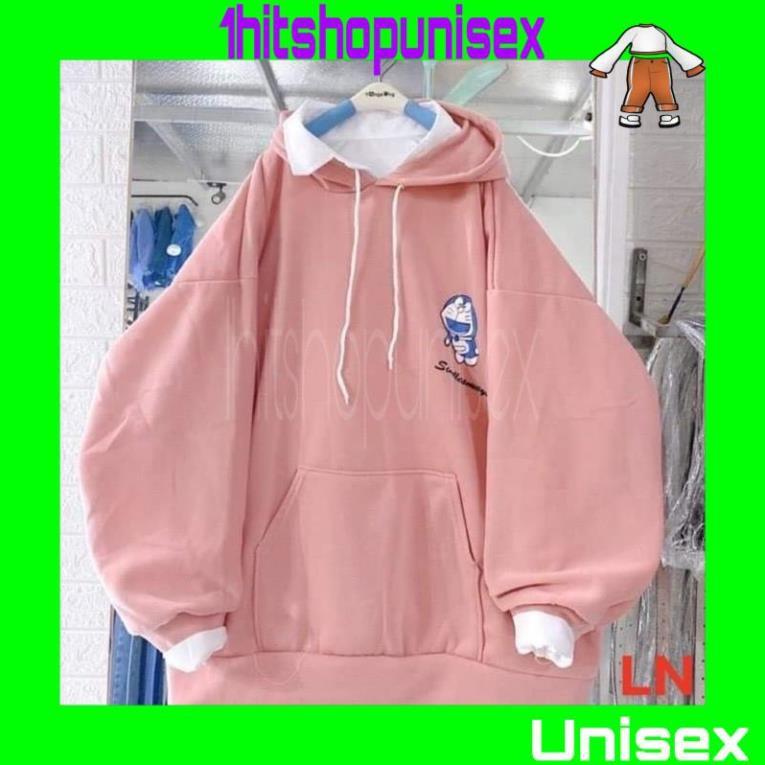 Áo hoodie logo mèo xanh DA35 unisex siêu ấm - Da,Freesize
