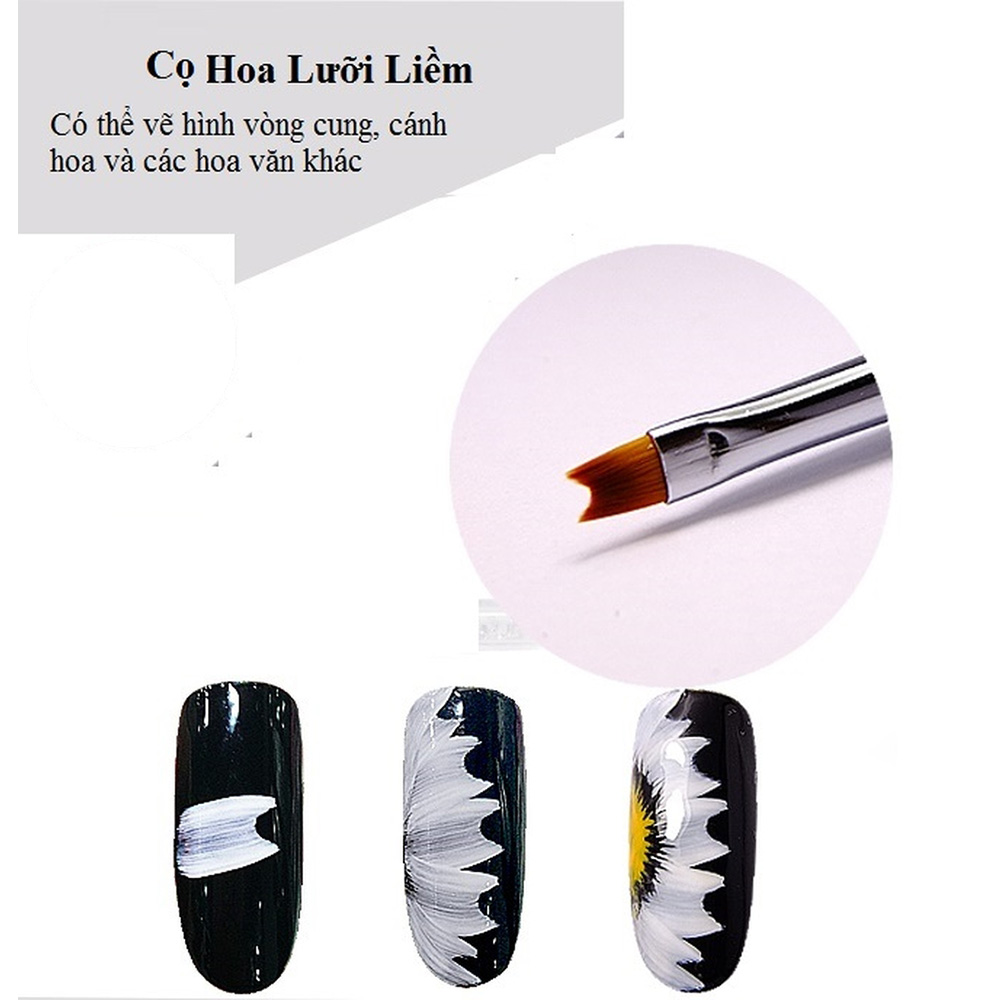 Cọ Vẽ Hoa Lưỡi Liềm Đồ Nghề Nail Chuyên Dụng, Tùy Chọn Cán Bạc Và Cán Gỗ, Màu Sắc Thời Trang, Dụng Cụ Dễ Dùng Thao Tác Giúp Tiết Kiệm Thời Gian Làm Móng Tinh Tế Theo Ý Tưởng Sáng Tạo