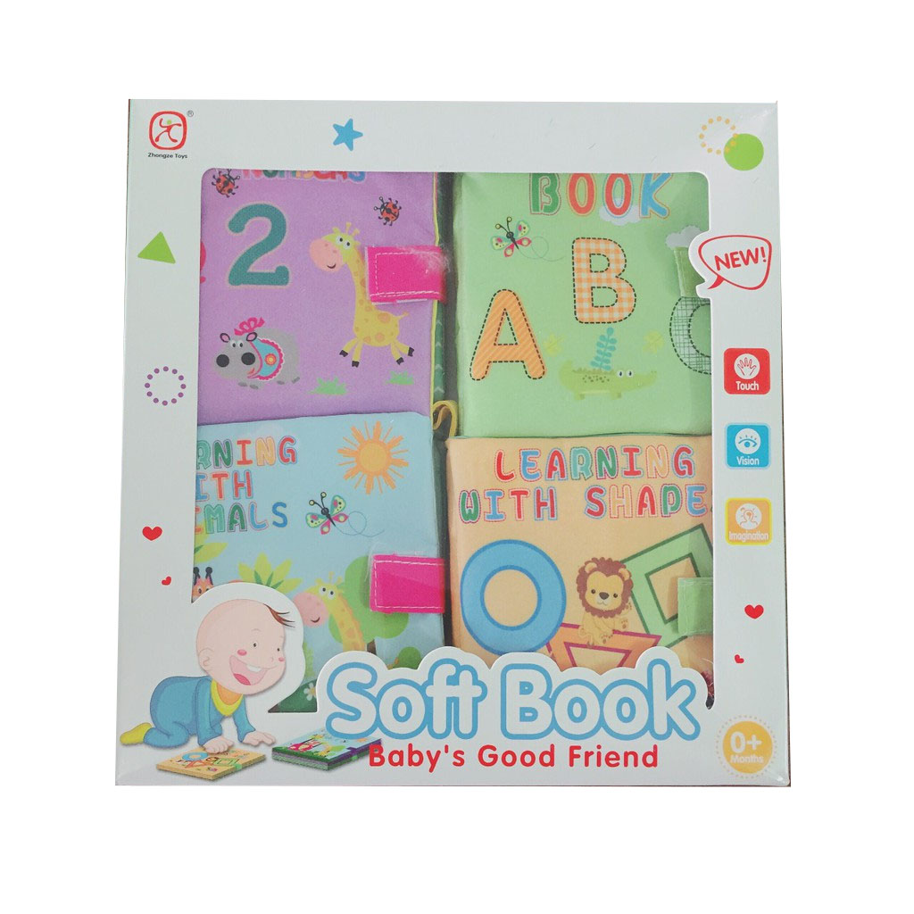 Sách Vải An Toàn Cho Bé Từ Sơ Sinh - Sách Vải Bộ 4 Cuốn Soft Book