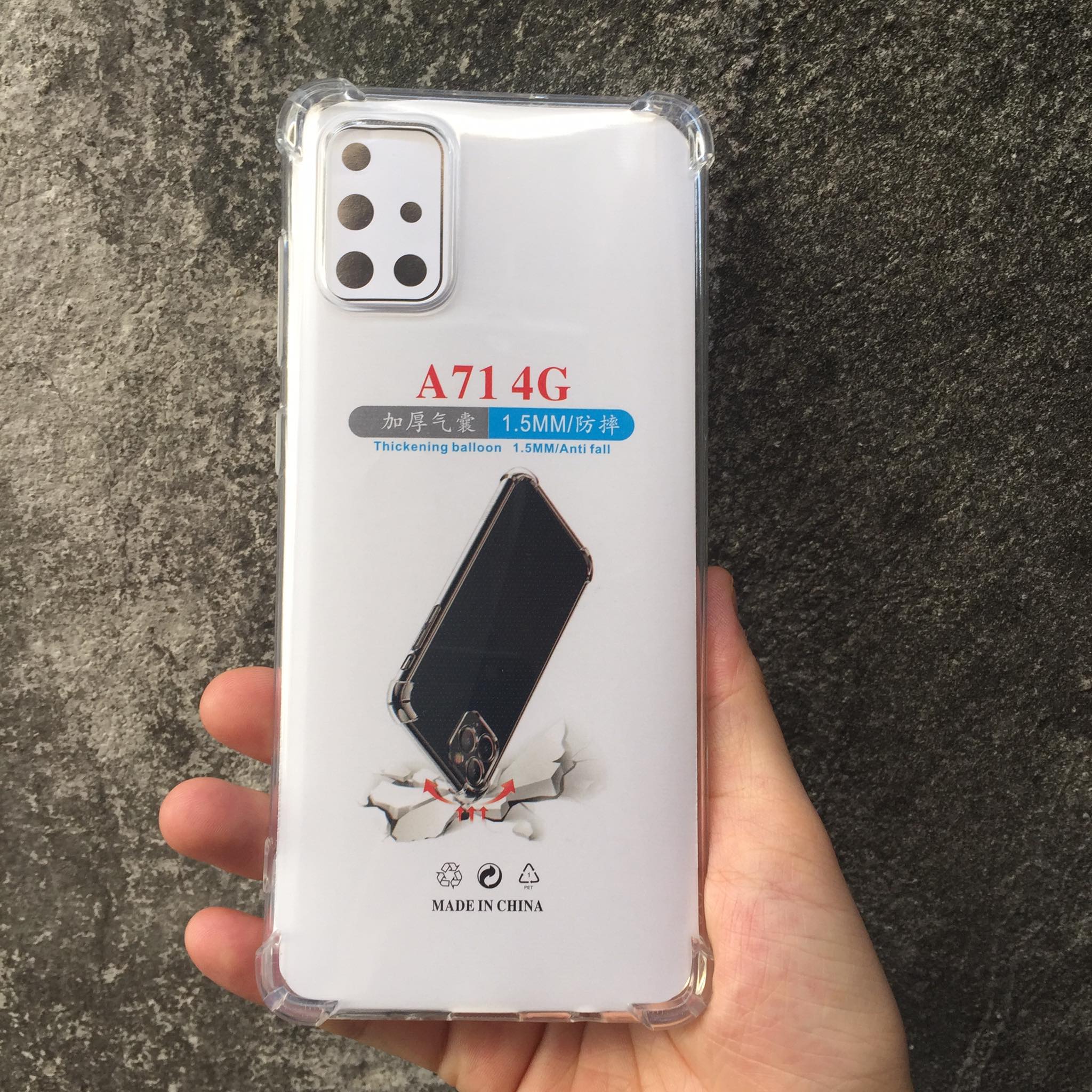 Ốp lưng silicon cho Samsung Galaxy A71 - chống sốc gờ cao 4 góc trong suốt