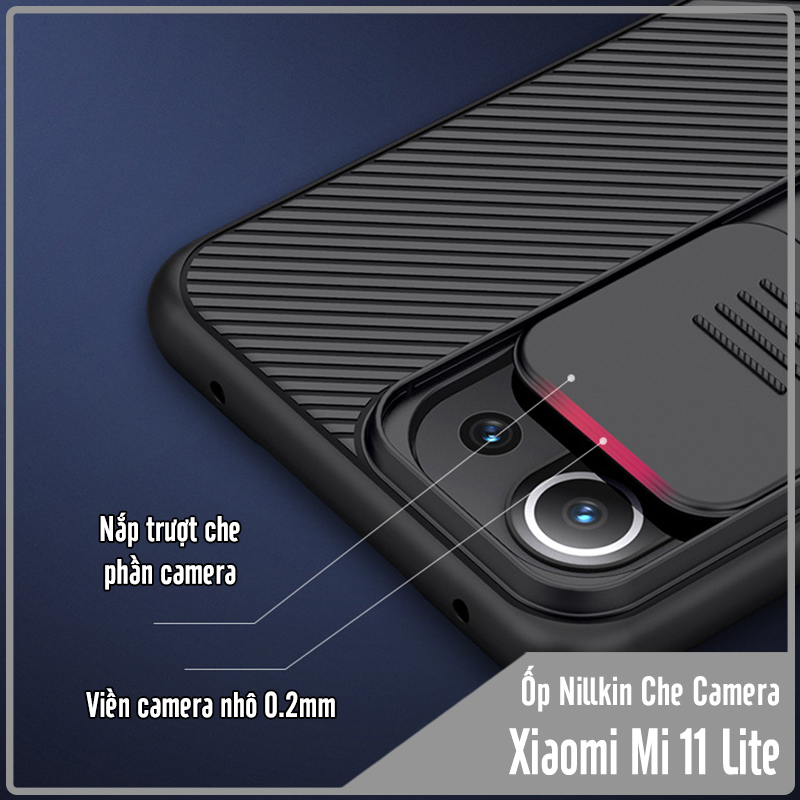 Ốp lưng cho Xiaomi Mi 11 Lite Nillkin CamShield che camera - Hàng Nhập Khẩu