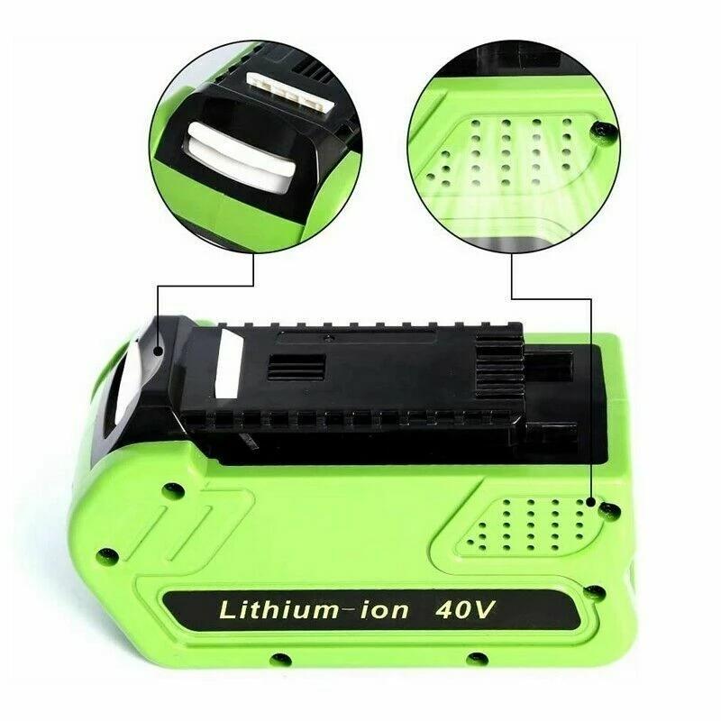 40V 6,0 Ah Ersatz Lithium-Pin cho 6000mAh GreenWorks 29472 29462 Pin Dụng cụ điện G-MAX 29252 20202 22262 25312 L50 Màu sắc: 1 cái1
