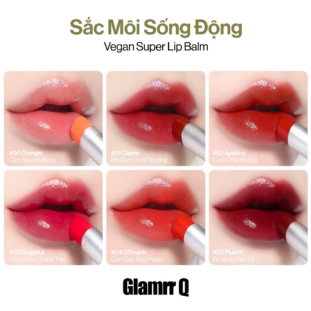 Son Dưỡng Có Màu Glamrr Q V​egan S​uper L​ip B​alm 4.5g