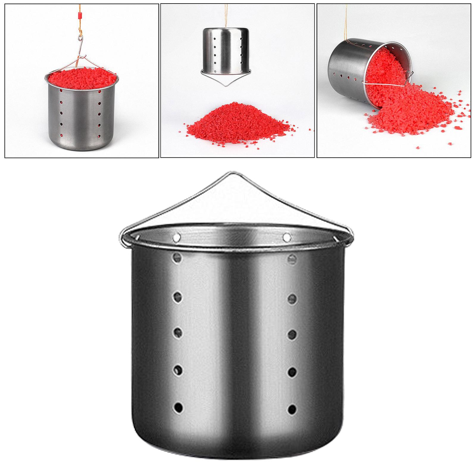Stainless Steel Fishing Bait Trap Cage Feeder Basket Holder Tackles