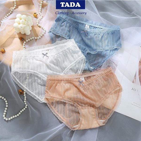 Combo 5 Quần lót nữ ren cao cấp chất liệu cotton ren lưới sọc kháng khuẩn thoáng mát siêu tôn dáng - Tada 2316