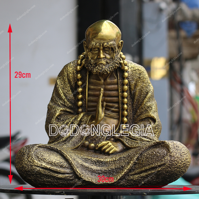 Tượng Đạt Ma Sư Tổ Ngồi Thiền Bằng Đồng Cao 29cm Nặng 4,5kg
