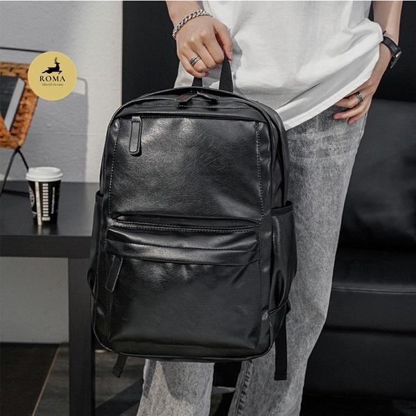 Balo nam nữ da cao cấp, da mềm mịn, balo hình hộp, balo laptop, balo hàn quốc cao cấp BL012