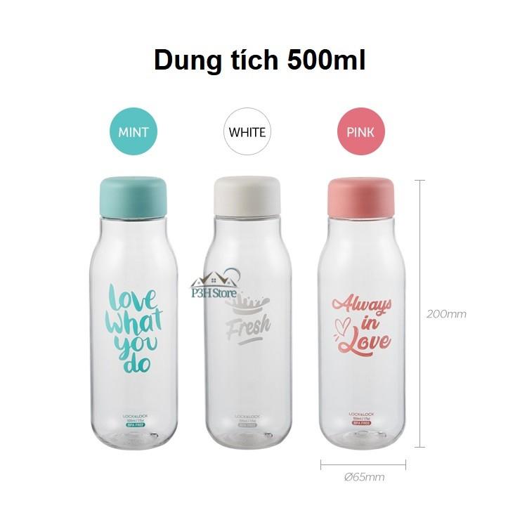 Bình nước nhựa Lock&amp;Lock Milky dung tích 500ml BPA Free HAP654