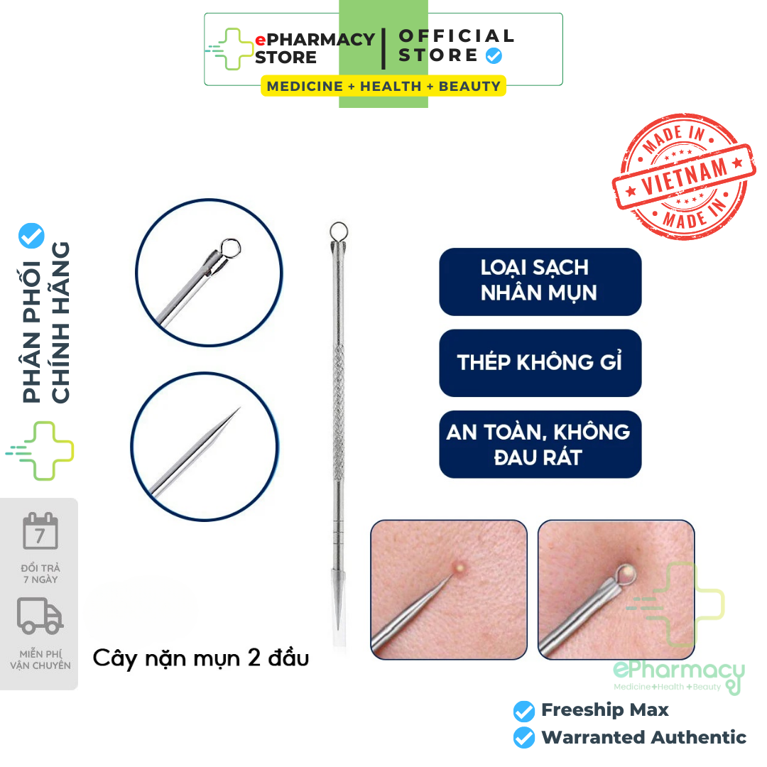 Cây nặn mụn đầu đen 2 đầu chuyên nghiệp - ePharmacy Acne Tool