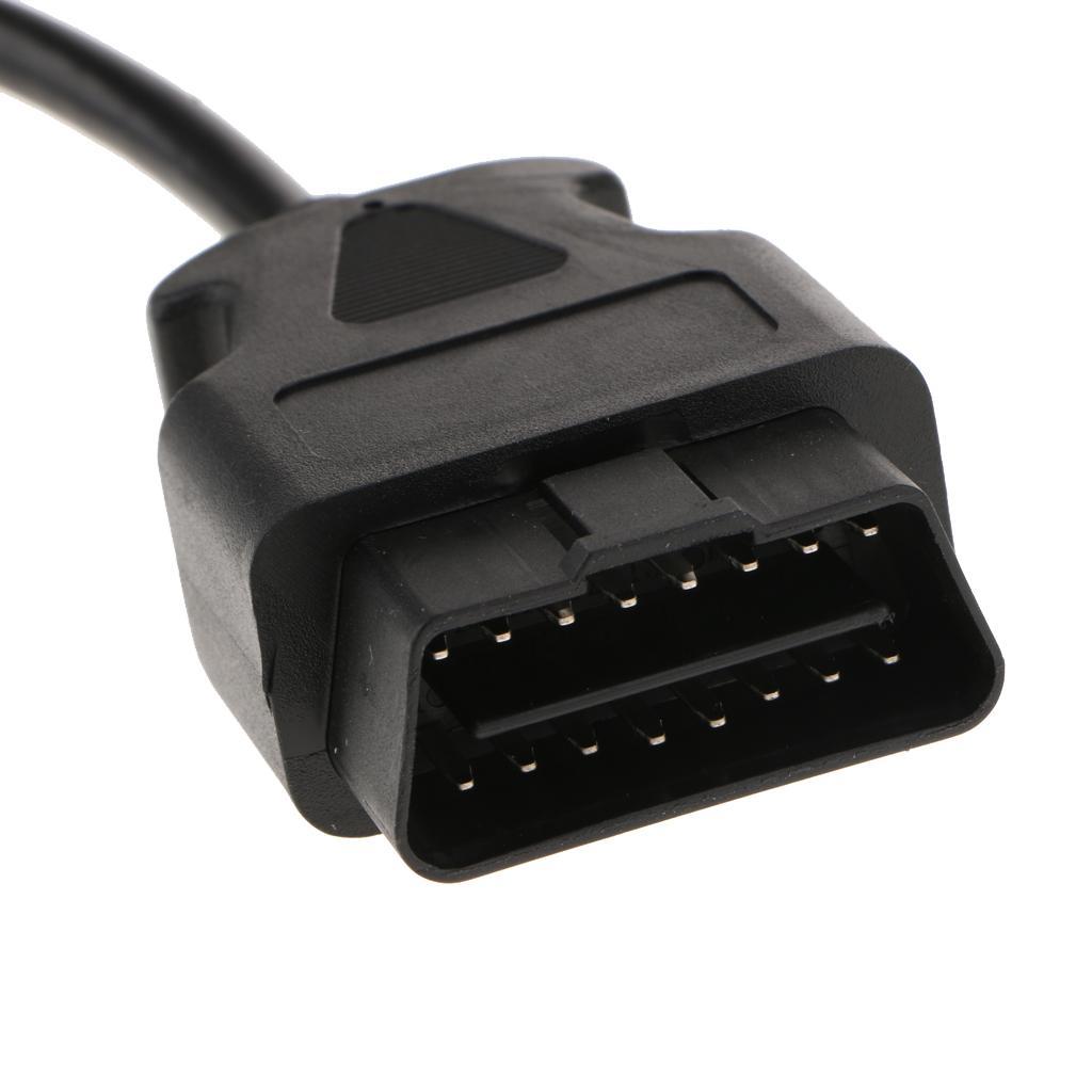 Pair 9 Pin Male to OBDII 16 Pin Adapter Connector Cable for Truck