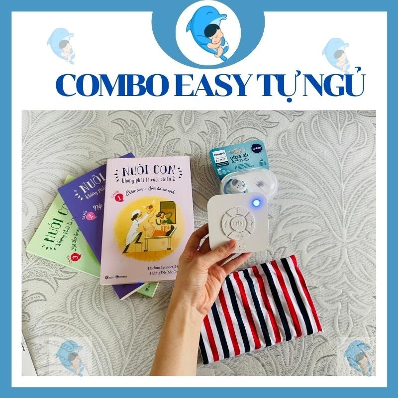 Combo công cụ cho bé tự ngủ gồm quấn chũn cocoon, ti giả, máy tiếng ồn trắng tặng sách hướng dẫn