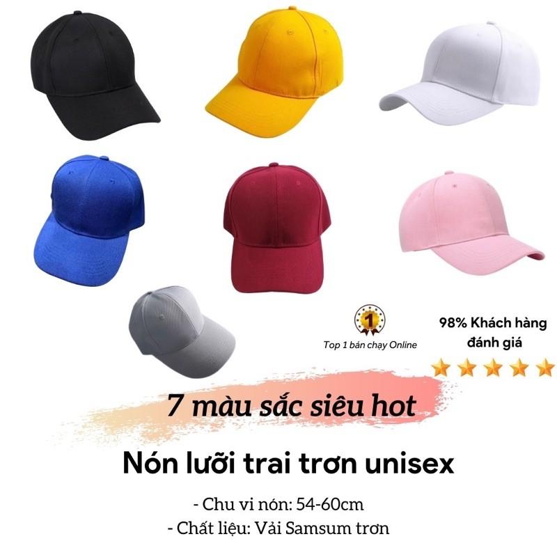 Nón lưỡi trai trơn unisex nhiều màu sắc thời trang form chuẩn nón kết dành cho nam và nữ dáng Hàn Quốc hot trend