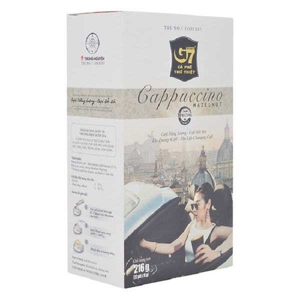 Cà phê G7 Capuchino Hazelnut (hương hạt dẻ) 3 hộp