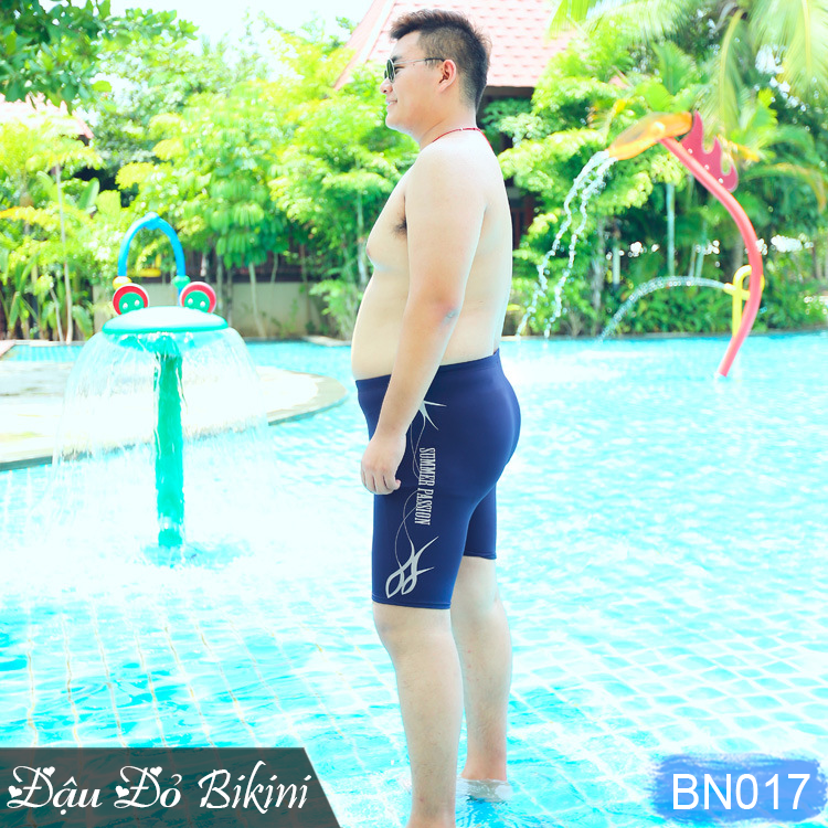 Quần bơi big size cho nam giới béo mập, có size lớn đến 125kg, dáng sooc đùi dài, chất thun bơi lạnh dày dặn co giãn 4 chiều | BN017