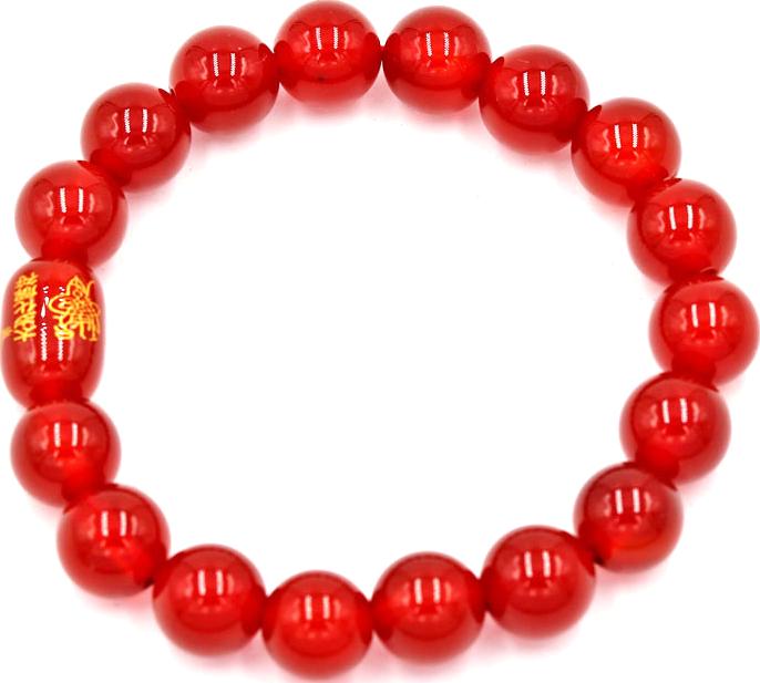Vòng tay chuỗi hạt mã não đỏ 10 ly Thái tuế phù DTTH13 kèm hộp nhung
