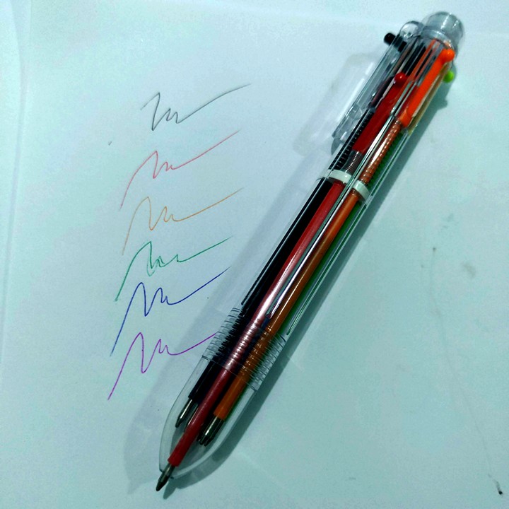 Bút bi 6 màu, 6 ngòi khác nhau